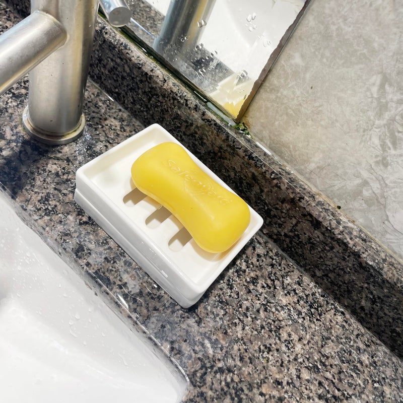Lofekea Ceramic Soap Dish Bar Soap Holder Double Layer Soap Tray Draining Soap Saver by Lofekea - Image 5